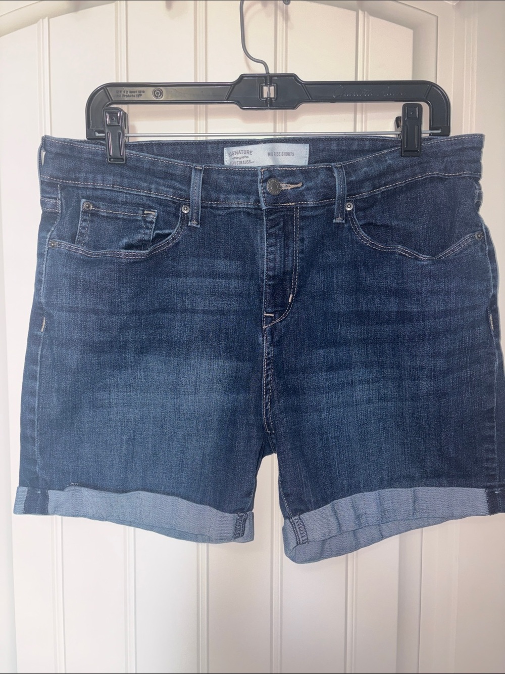 Signature by Levi Strauss Dark Indigo Cuffed Denim Shorts